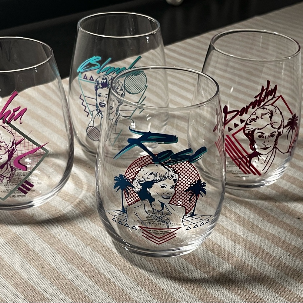 Golden Girls Stemless Wine Glass Set